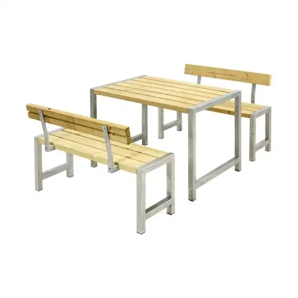 Plus Café plankset med ryggstöd, Tryckimpregnerat
