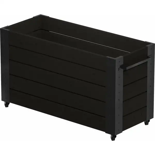 Plus Cubic blomlåda, 120x50x70 cm, Svart/svart