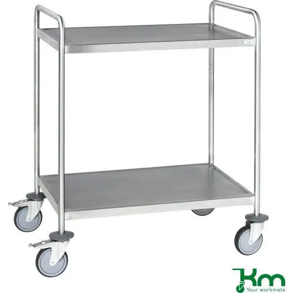 Proffline rostfritt rullbord, 2 hyllor