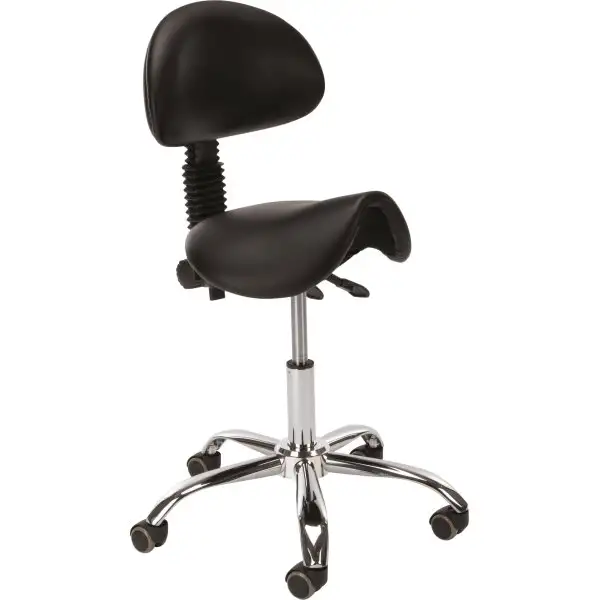 Sadelstol Svart PU Ryggstöd 52-64 cm