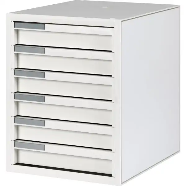 Styrokay förvaringsbox, 6 lådor, vit