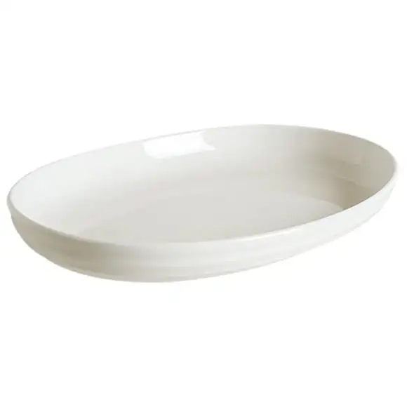 Tallrik Pott 37x27,5cm oval vit Bonna