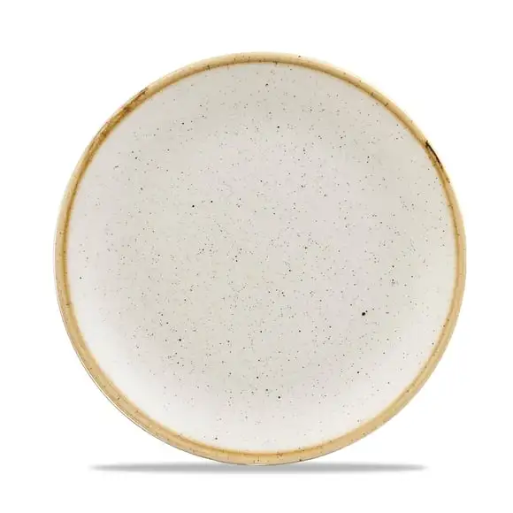 Tallrik Stonecast flat 21,7cm barley white Churchill