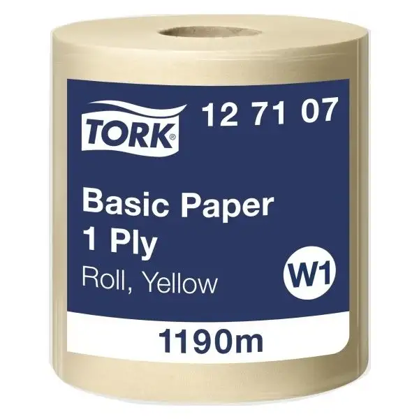 Tork W1 Basic avtorkningspapper, 1-lager, 1 rulle