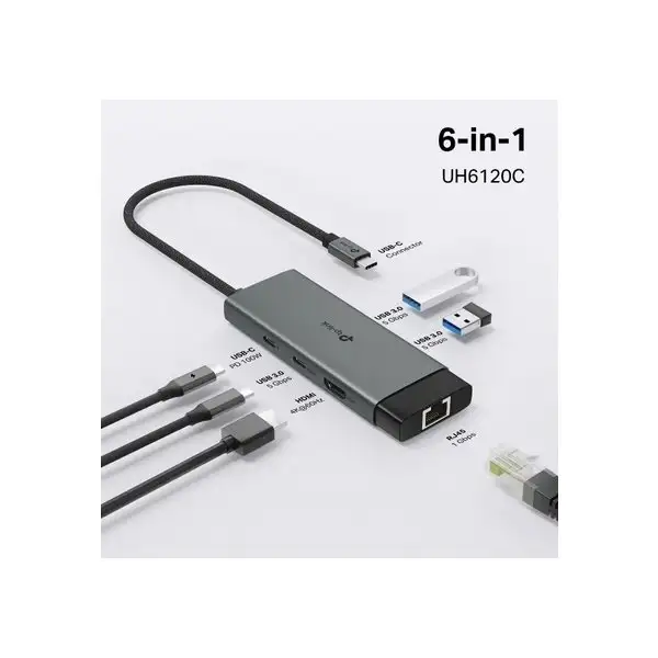 TP-LINK UH6120C USB-hubb Typ-C 9 i 1