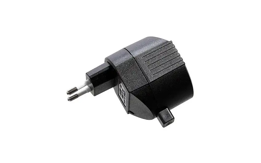 Transformator Plugin 12V AC 1-20W DIN-kontakt Svart