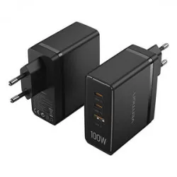 Vention FEGB0-EU 2xUSB-C 1xUSB-A 100W/100W/30W GaN nätverksladdare (svart)
