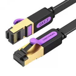 Vention Platt nätverkskabel UTP CAT7 ventilation ICABD RJ45 Ethernet 10Gbps 0,5m Svart