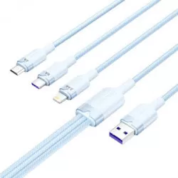 Vention USB 2.0 A till 3-i-1 6A-kabel Ventilation CTRLG 1.5M (blå)