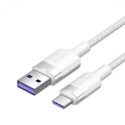 Vention USB 2.0 A till USB-C 6A Ventilation CTOWH 2M-kabel (vit)