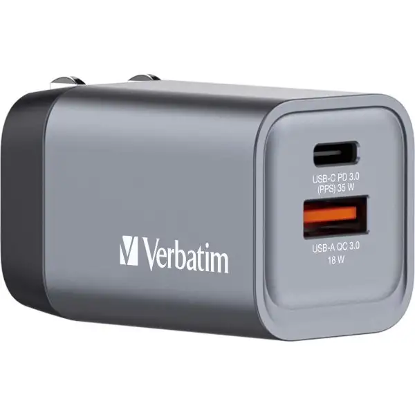Verbatim GNC-35 GaN USB-A/USB-C-laddare | 35 W