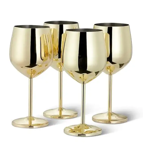 Vinglas guld rostfri 50cl 4-pack Oak & Steel
