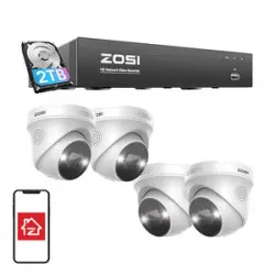 ZOSI IP-kamera ZOSI C225 4 st WiFi 5MP + NVR 8ch + 2TB HDD